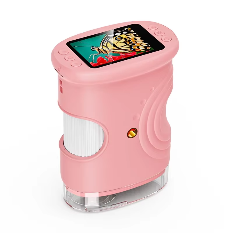 1000X Handheld Microscope for Kids 2.0" Screen Rechargeable Mini Pocket Digital Microscopes Portable Edu Gift Children Students
